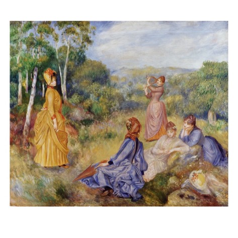 Girls Playing Battledore and Shuttlecock - Pierre-Auguste Renoir painting on canvas